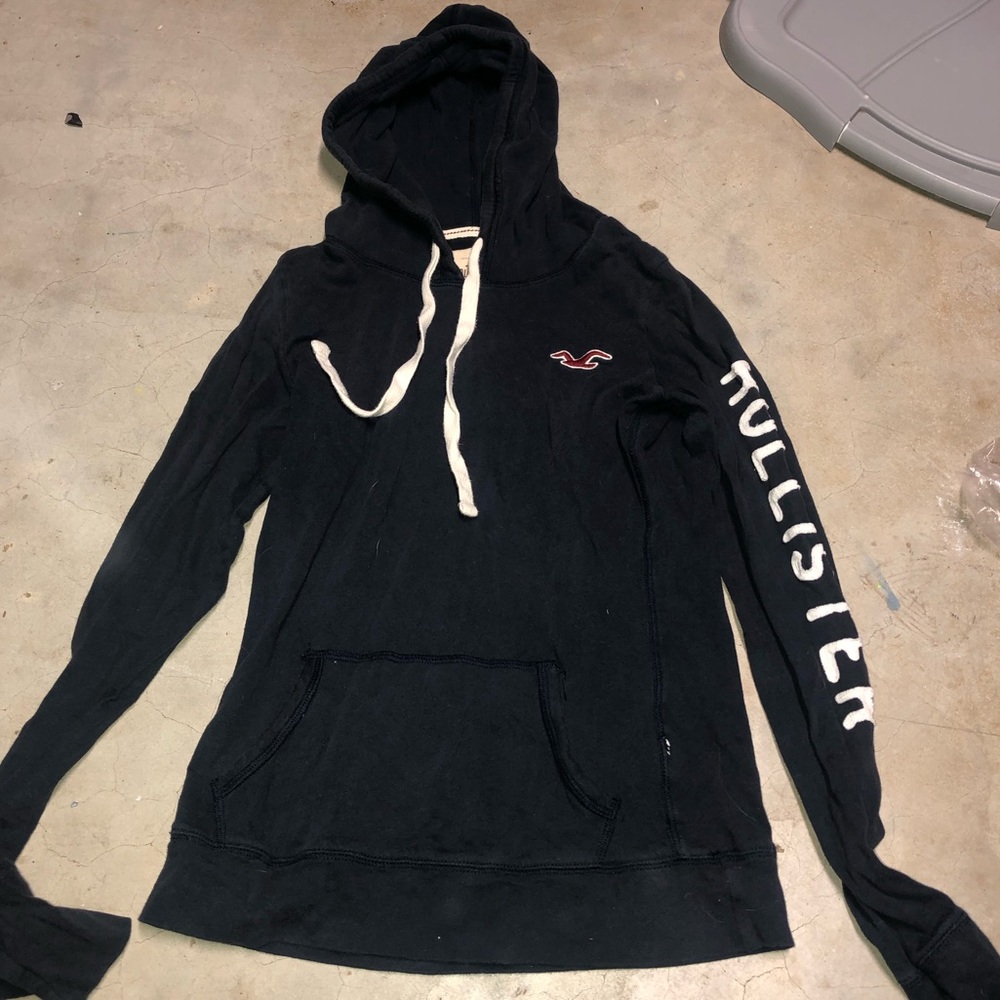 Hollister Navy blue long sleeve w/hood